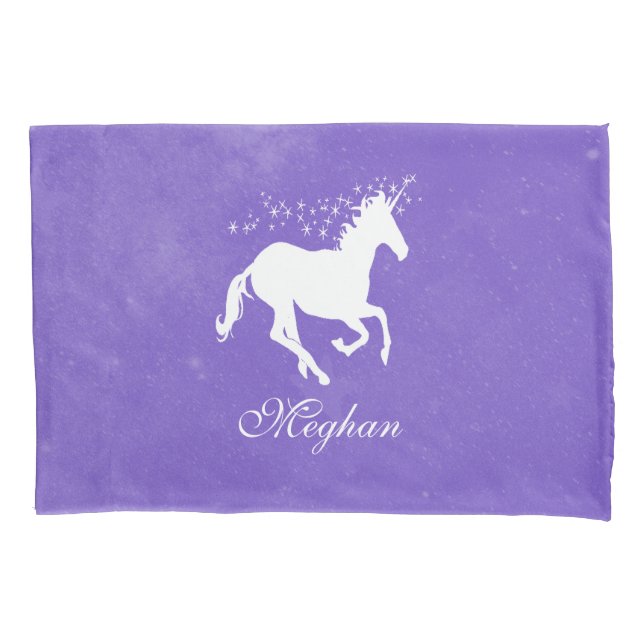 Purple Unicorn Personalised Pillowcase (Front)