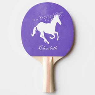 Purple Unicorn Personalised Ping Pong Paddle