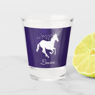 Purple Unicorn Personalised Shot glass
