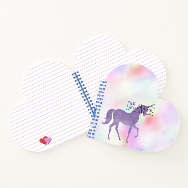 Purple Unicorn Pink Rainbow Girly   Notebook (Inside)