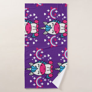 Purple Unicorn Pony Bath Towel