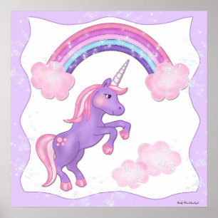 Purple Unicorn Poster