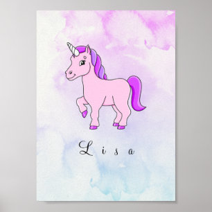 purple unicorn poster