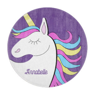 Purple Unicorn Pretty Unicorns Fantasy Cutting Board