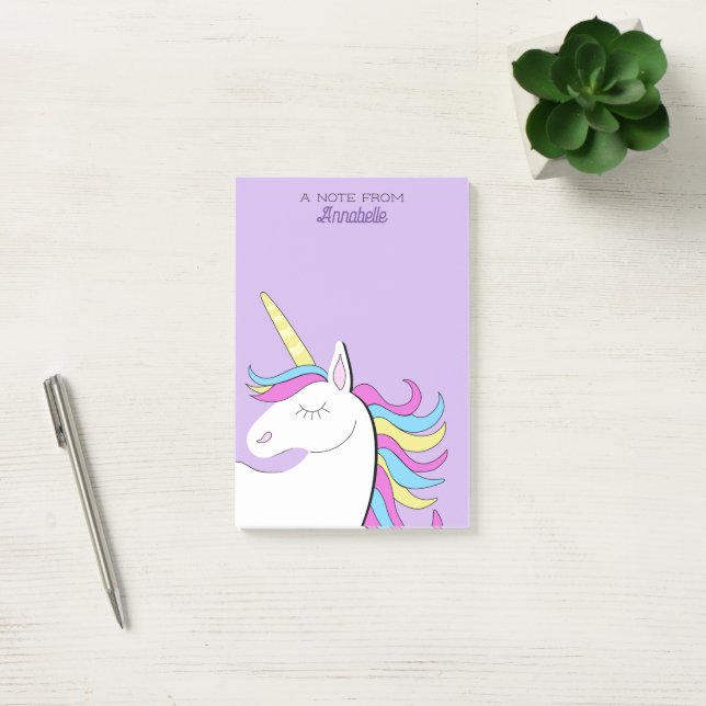 Purple Unicorn Pretty Unicorns Fantasy Post-it Notes (Office)