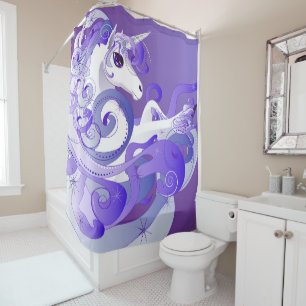 Purple Unicorn Shower Curtain
