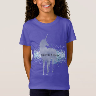 Purple Unicorn Sparkle Aqua Glittery Confetti T-Shirt