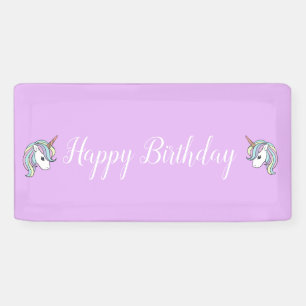 Purple Unicorn Themed Birthday Party Banner