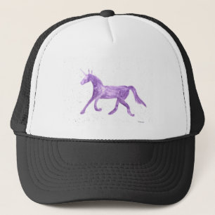 Purple unicorn trucker hat