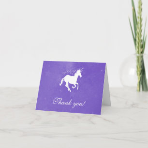 Purple Unicorn Wedding Thank You Cards