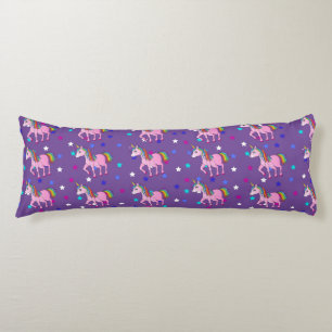 Purple Unicorns & Star Print Body Pillow