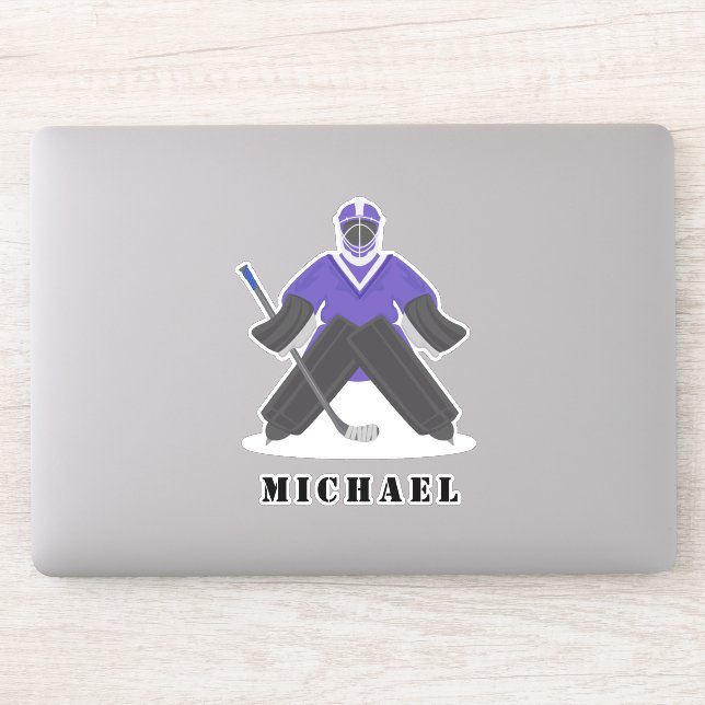 Purple Uniform Ice-Hockey Player Winter Sport Name (Computer)
