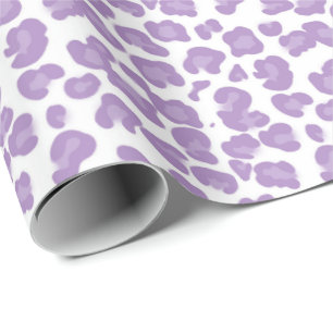 Purple unisex leopard pattern wrapping paper