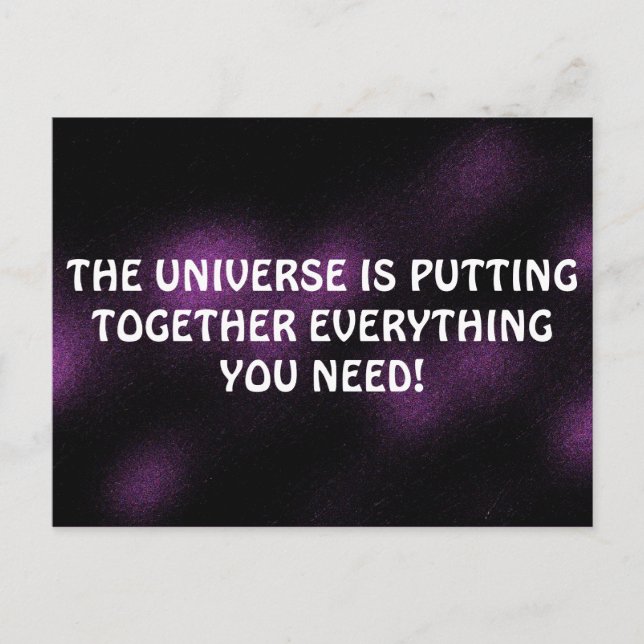 Purple Universe Powerful Quote Print Postcard (Front)