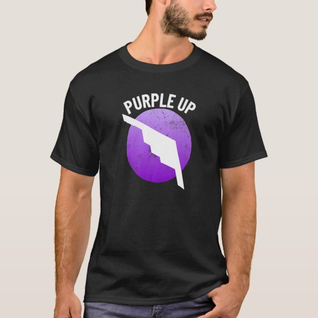 Purple Up B2 Stealth Bomber Military Kids Boys B2  T-Shirt (Front)