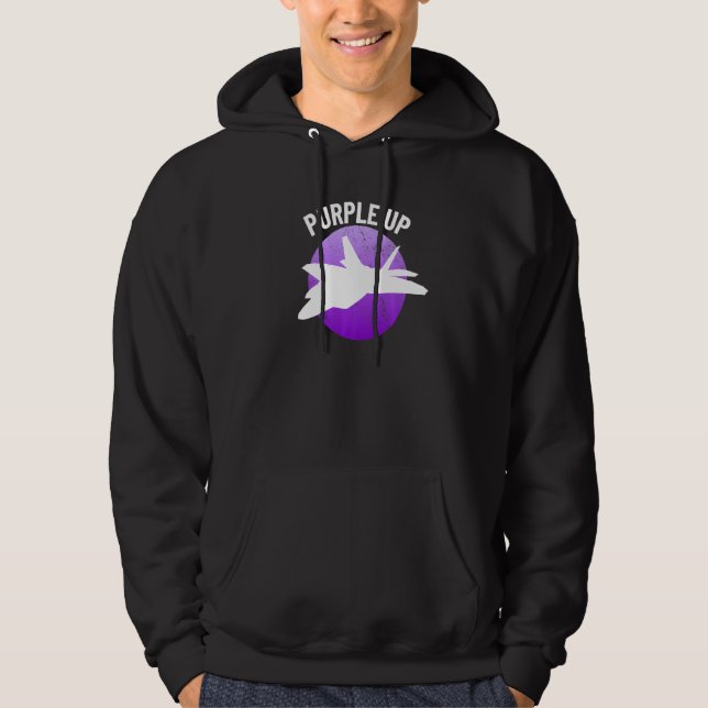 Purple Up F22 Raptor Military Kids Boys F22 Purple Hoodie (Front)