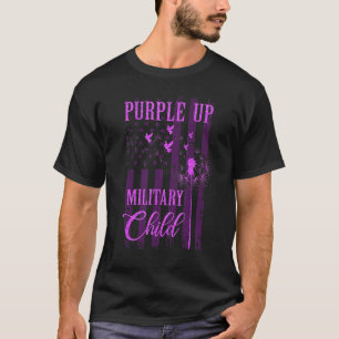 Purple Up For Military Child Month Dandelion Spark T-Shirt