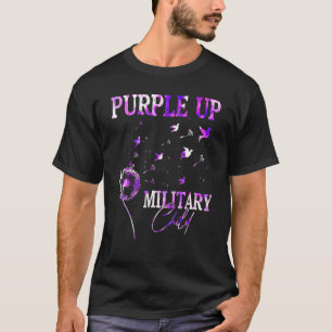 Purple Up For Military Child Month Dandelion Tie D T-Shirt