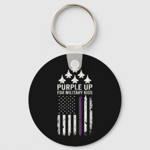 Purple Up for Military Child Month of The Military Key Ring