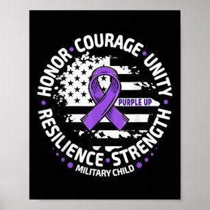 Purple Up For Military Kid Us Flag Cool Military C Poster