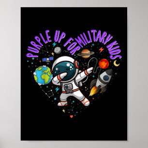 Purple Up For Military Kids Astronaut Military Chi Poster