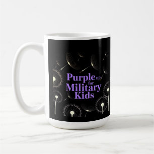 Purple Up for Military Kids Dandelion Show Support Coffee Mug