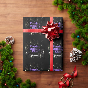Purple Up for Military Kids Dandelion Show Support Wrapping Paper