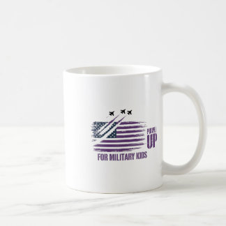 Purple Up For Military Kids Distressed American Fl Coffee Mug