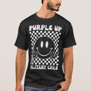 Purple Up For Military Kids Groovy Military Child T-Shirt