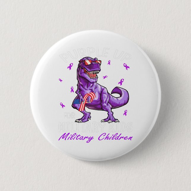 Purple Up For Military Kids Military Child Month 6 Cm Round Badge (Front)