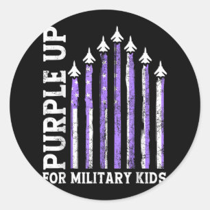 Purple Up For Military Kids Military Child Month  Classic Round Sticker