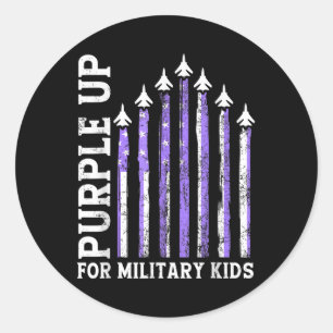 Purple Up For Military Kids Military Child Month Classic Round Sticker