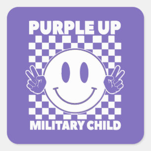 Purple Up For Military Kids Military Child Month Square Sticker