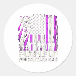 Purple Up For Military Kids Military Child Month U Classic Round Sticker
