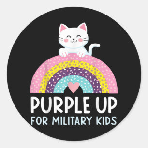 Purple Up For Military Kids Month Military Child R Classic Round Sticker