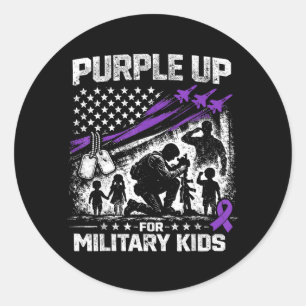 Purple Up for Military Kids Month of the Military Classic Round Sticker