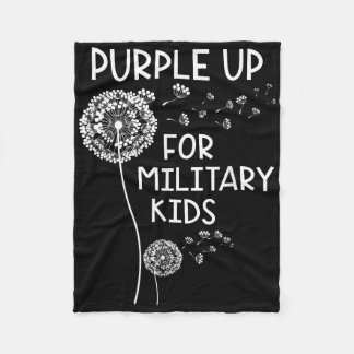 Purple Up For Military Kids Month Of The Military  Fleece Blanket