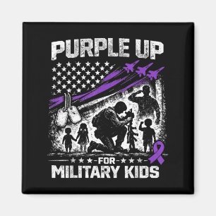 Purple Up for Military Kids Month of the Military Magnet