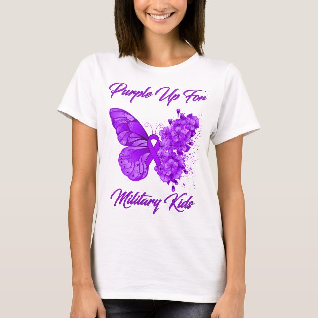 Purple Up For Military Kids Month of the Military  T-Shirt (Front)