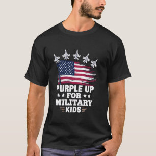 Purple Up for Military Kids Month Support American T-Shirt