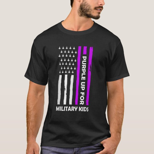 Purple Up For Military Kids Of The Military Child  T-Shirt (Front)