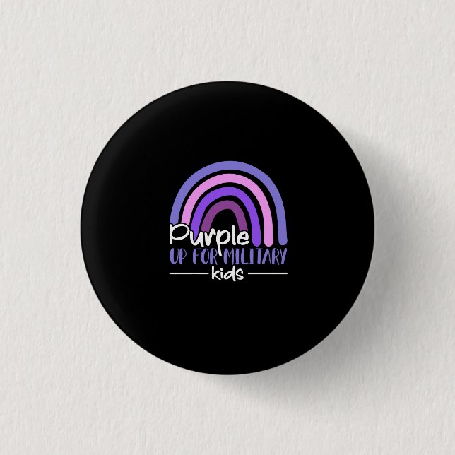 Purple up for military kids Rainbow Military child 3 Cm Round Badge (Front)