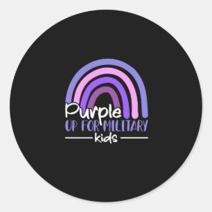 Purple up for military kids Rainbow Military child Classic Round Sticker