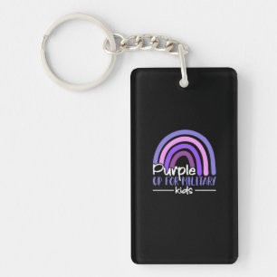 Purple up for military kids Rainbow Military child Key Ring