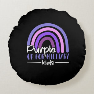 Purple up for military kids Rainbow Military child Round Cushion