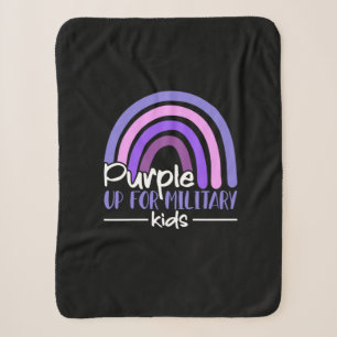 Purple up for military kids Rainbow Military child Sherpa Blanket