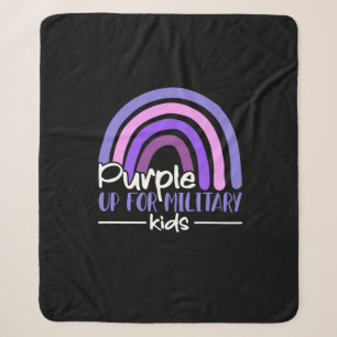 Purple up for military kids Rainbow Military child Sherpa Blanket