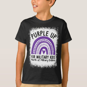 Purple up for Military Kids Rainbow Military Child T-Shirt