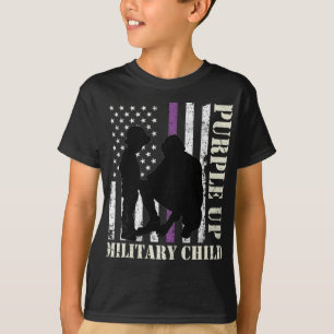 Purple up for Military Kids Rainbow Military Child T-Shirt