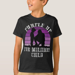 Purple up for Military Kids Rainbow Military Child T-Shirt